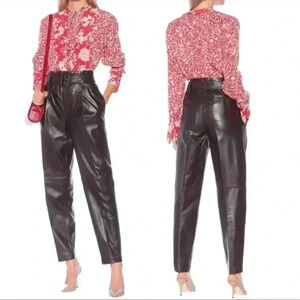 $998 NWT Polo Ralph Lauren High-rise Straight Leather Pants Sz 6